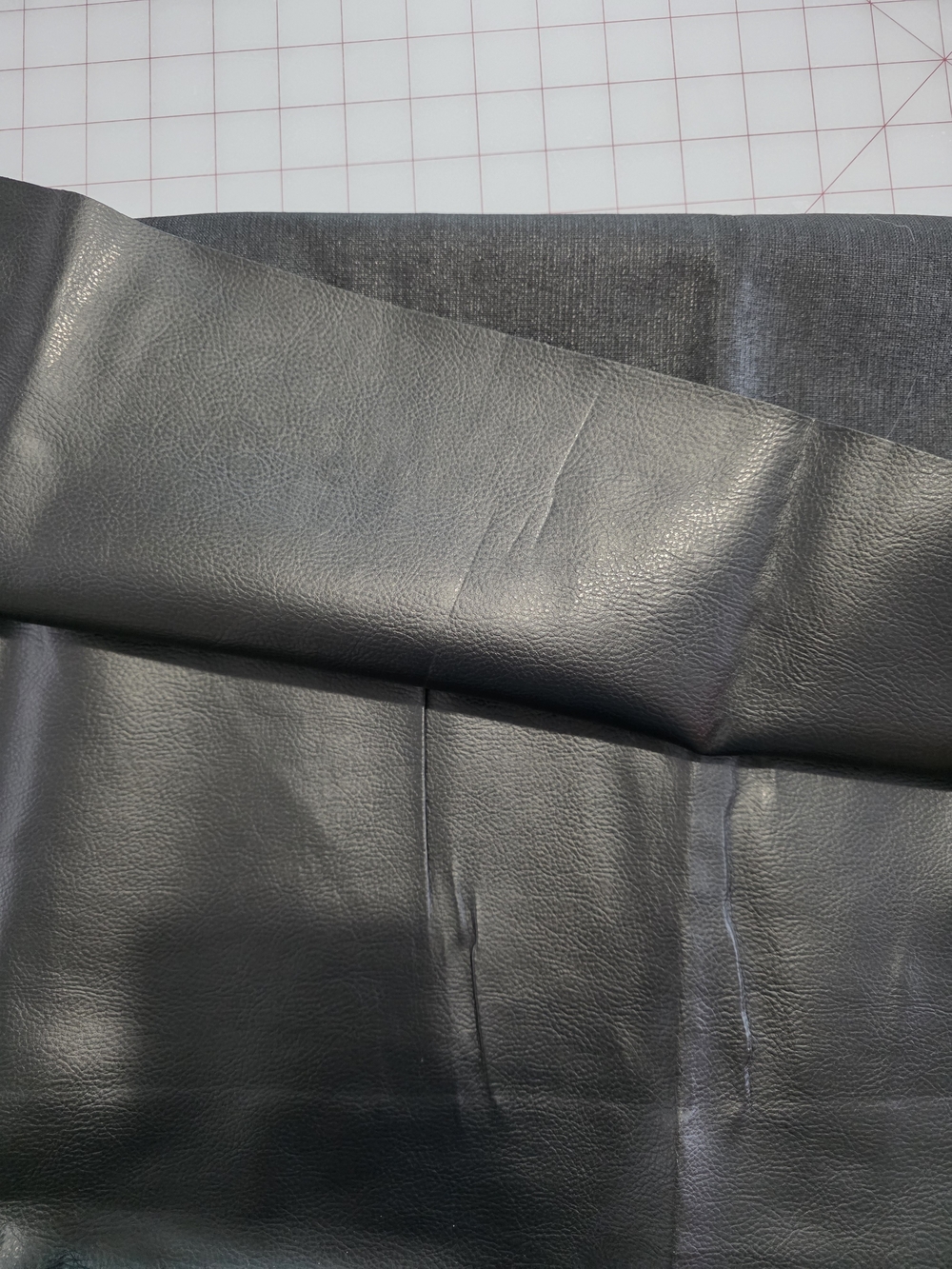 Black Faux Leather Fabric Panel